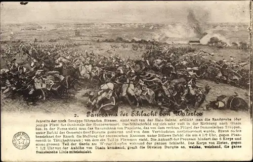 Ak Panorama der Schlacht von Waterloo, Schlachtfeld, Sandgrube