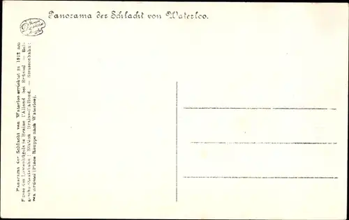 Ak Panorama der Schlacht von Waterloo, Zwischen den berittenen Jägern und Kürassieren...