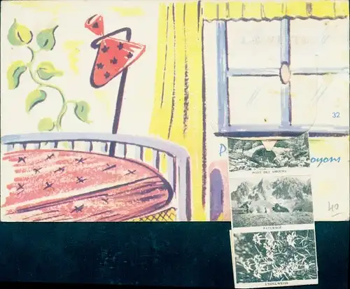 Leporello Ak Frankreich, Chevres en Liberte, Pont des Amours, Paturage, Edelweiß, Calvaire, Montagne