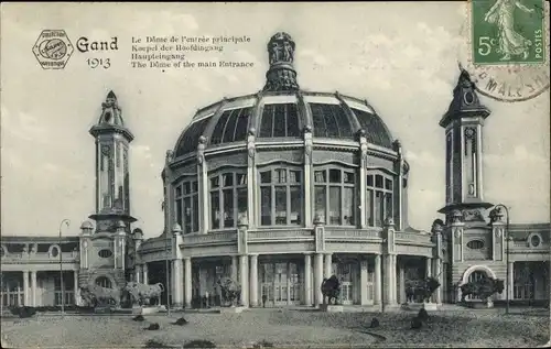 Ak Gent Ostflandern, Exposition Internationale et Universelle 1913, Haupteingang