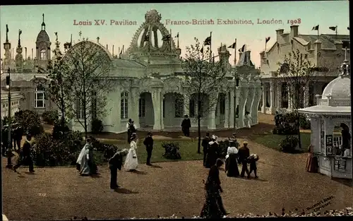 Ak London City England, Franco-British Exhibition 1908, Louis XV. Pavilion