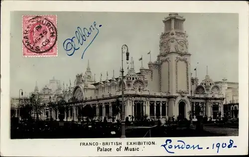 Ak London City England, Franco-British Exhibition 1908, Palace of Music