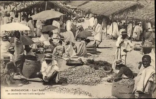 Ak Madagaskar, Les lendi ou cocons de vers à soue malgache, Seidenraupenzucht, Silkworm