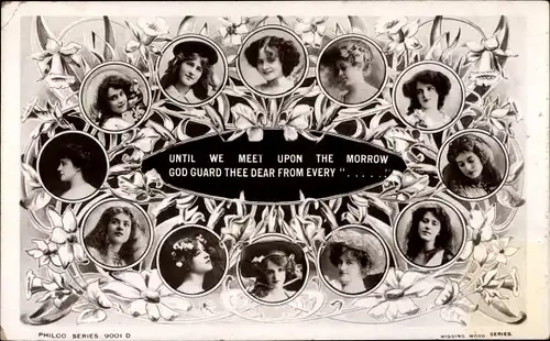 Ak Frauenportraits, Until we meet upon the morrow