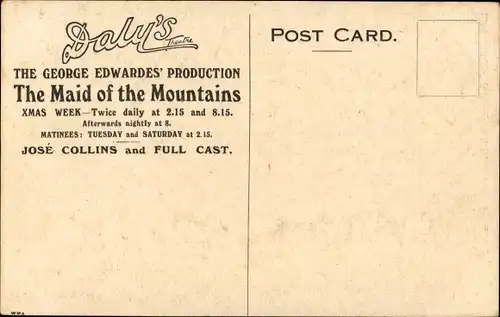 Ak Schauspielerin Jose Collins, Filmszene, The Maid of the Mountains