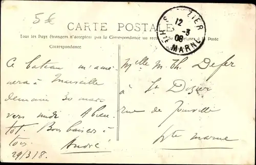 Ak Dampfer Ernest Simons, Paquebot, Messageries Maritimes, MM