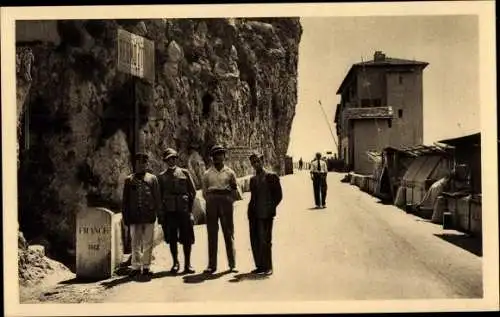 Ak La Corniche Alpes Maritimes, Pont Saint Louis, Frontiere Franco-Italienne