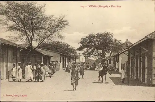 Ak Louga Senegal, Une Rue, Straßenpartie im Ort