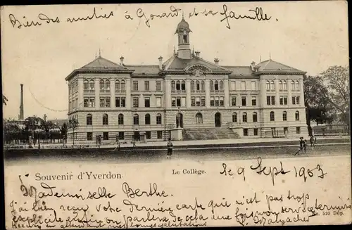 Ak Yverdon les Bains Kanton Waadt, Le College