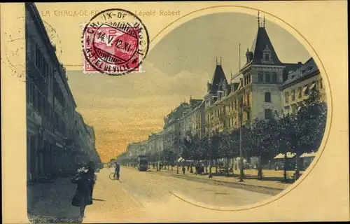 Ak La Chaux de Fonds Kanton Neuenburg, Rue Leopold Robert