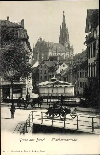 Ak Basel Bâle Stadt Schweiz, Elisabethenkirche