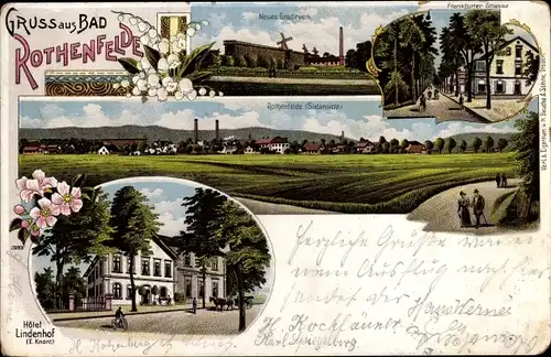 Litho Bad Rothenfelde am Teutoburger Wald, Hotel Lindenhof, Neues Gradierwerk, Frankfurter Straße