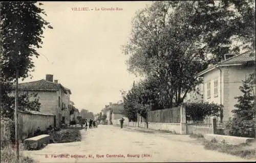 Ak Villieu Ain, La Grande Rue