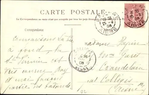 Ak La Fère Aisne, L'ancienne route du Pont Capron, Brücke