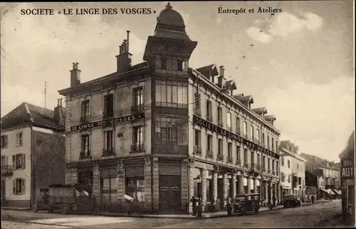 Ak Gérardmer Lothringen Vosges, Societe Le Linge des Vosges, Entrepot et Ateliers