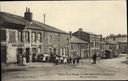 Ak Les Mazures Ardennes, Rue de la Poste