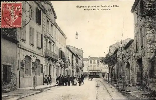 Ak Sigean Aude, Ecole des Filles, Avenue de la Nouvelle