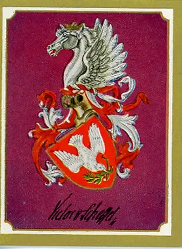 Sammelbild Ruhmreiche Deutsche Wappen Nr. 184, Joseph Viktor von Scheffel, Dichter