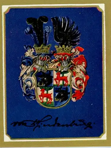 Sammelbild Ruhmreiche Deutsche Wappen Nr. 121, Paul von Beneckendorff und von Hindenburg