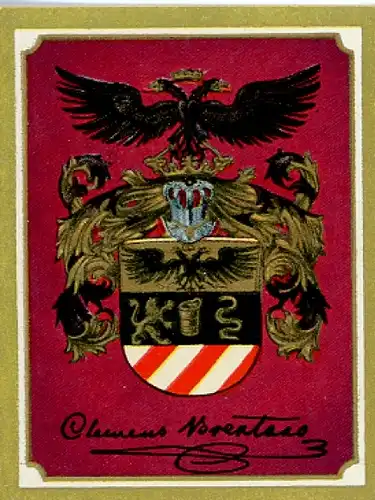 Sammelbild Ruhmreiche Deutsche Wappen Nr. 171, Clemens Brentano, romantischer Dichter