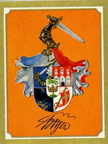 Sammelbild Ruhmreiche Deutsche Wappen Nr. 87, Hermann von Boyen, preußischer Kriegsminister