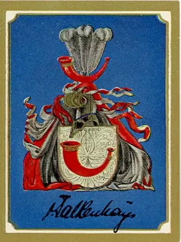Sammelbild Ruhmreiche Deutsche Wappen Nr. 124, Erich von Falkenhayn, preußischer Kriegsminister