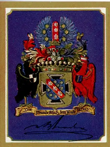 Sammelbild Ruhmreiche Deutsche Wappen Nr 113, Graf August von Werder, preußischer General