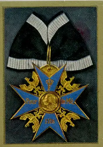 Sammelbild Militär Orden Nr. 145, Preußen, Großkreuz Orden Pour le mérite
