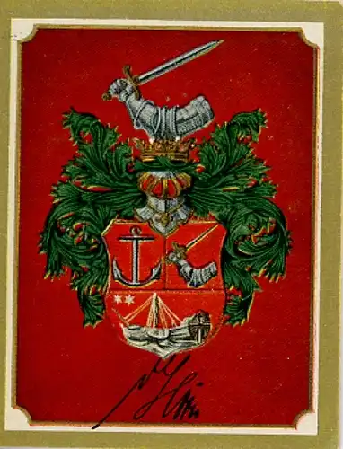 Sammelbild Ruhmreiche Deutsche Wappen Nr. 145, Rudolf von Horn, deutscher General der Artillerie