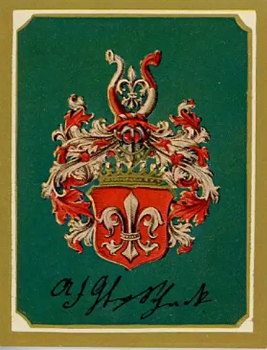 Sammelbild Ruhmreiche Deutsche Wappen Nr. 217, Adolf Friedrich Graf von Schack, Dichter