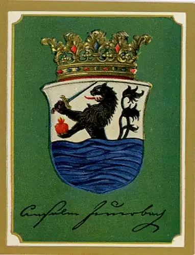 Sammelbild Ruhmreiche Deutsche Wappen Nr. 218, Anselm Ritter von Feuerbach, Maler