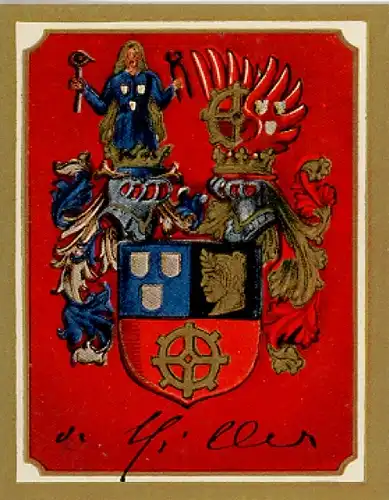 Sammelbild Ruhmreiche Deutsche Wappen Nr. 247, Oskar von Miller, Begründer des Deutschen Museums