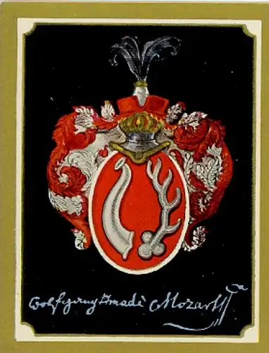 Sammelbild Ruhmreiche Deutsche Wappen Nr. 204, Wolfgang Amadeus Mozart, Komponist