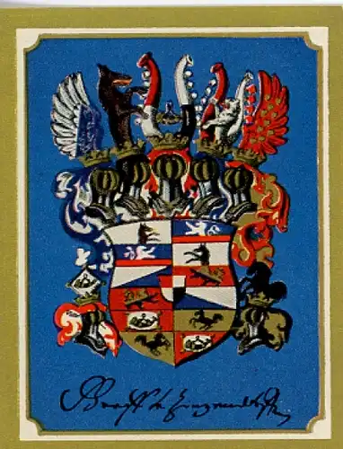 Sammelbild Ruhmreiche Deutsche Wappen Nr. 201, Nikolaus Ludwig von Zinzendorf, Bischof