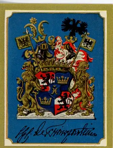 Sammelbild Ruhmreiche Deutsche Wappen Nr. 3, Karl Wilhelm Graf Finck von Finckenstein, Minister