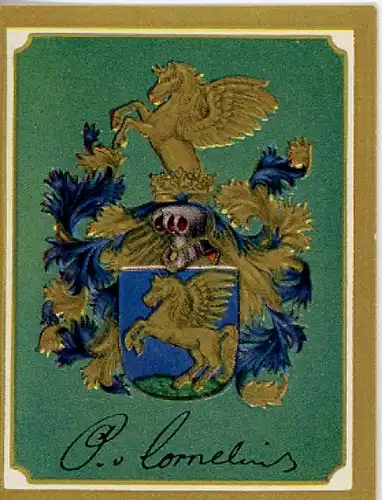 Sammelbild Ruhmreiche Deutsche Wappen Nr. 210, Peter von Cornelius, Maler