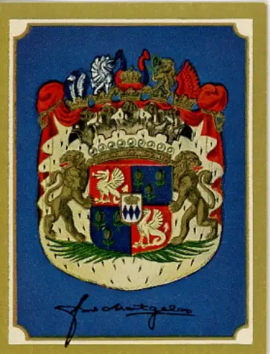 Sammelbild Ruhmreiche Deutsche Wappen Nr. 14, Maximilian Graf von Montgelas, bayr. Premierminister