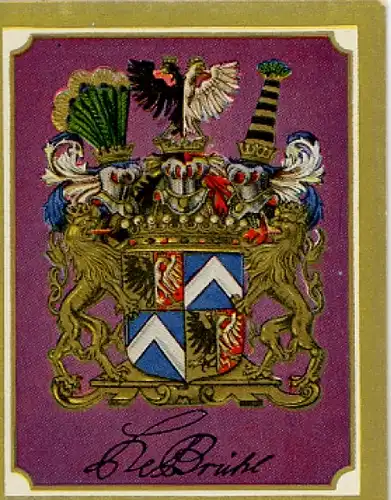 Sammelbild Ruhmreiche Deutsche Wappen Nr. 11, Heinrich Graf von Brühl, sächs.-poln. Premierminister