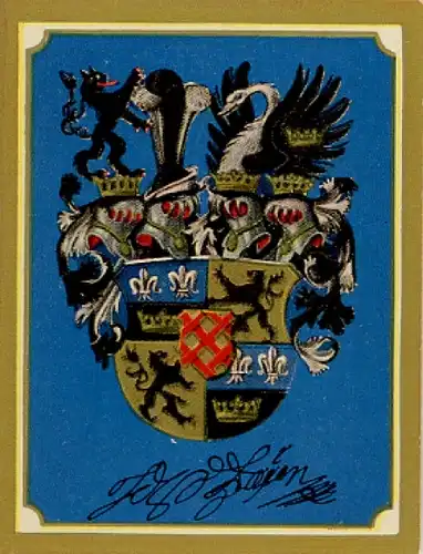 Sammelbild Ruhmreiche Deutsche Wappen Nr 72, Leopold Joseph Graf von Daun, österreich. Feldmarschall