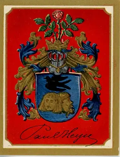 Sammelbild Ruhmreiche Deutsche Wappen Nr. 186, Paul von Heyse, Schriftsteller