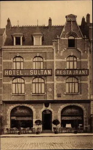 Ak Ypres Westflandern, Hotel du Sultan, Grand Place