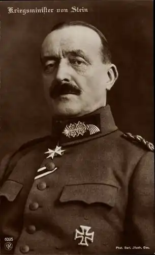 Ak Kriegsminister von Stein, Portrait in Uniform