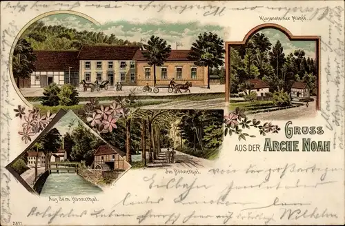 Litho Balve im Sauerland, Klusensteiner Mühle, Gruß aus de Arche Noah, Hönnetal