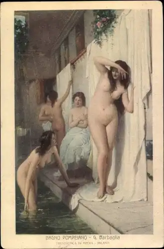 Künstler Ak Barbaglia, G., Bagno Pompeiano, Frauen beim Baden