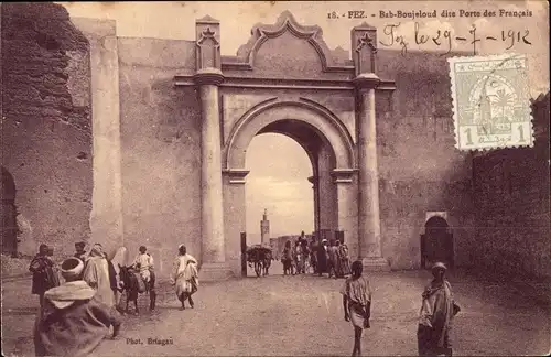 Ak Fès Fez Marokko, Bab Boujeloud dite Porte des Francais, Tor