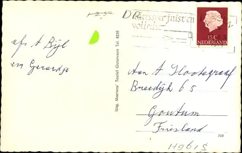 Ak Gieterveen Drenthe, Ned. Herv. Kerk