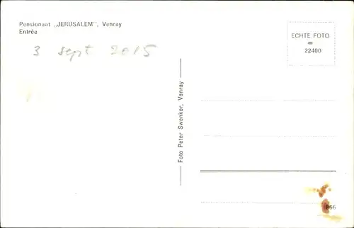 Ak Venray Limburg Niederlande, Pensionaat Jerusalem, Entree