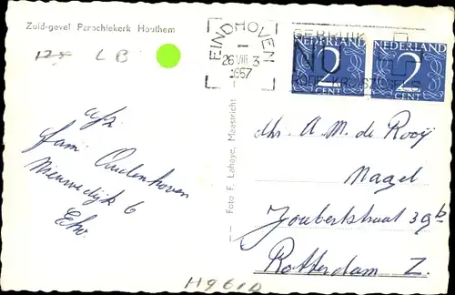 Ak Houthem Limburg Niederlande, Zuid gevel Parochiekerk