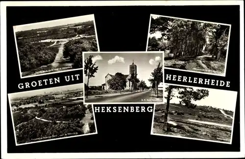 Ak Heksenberg Limburg Niederlande, Panorama op Staatsmijn Emma, R. K. Kerk