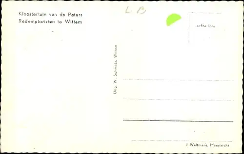 Ak Wittem Limburg Niederlande, Kloostertuin van de Paters, Rustaltaar